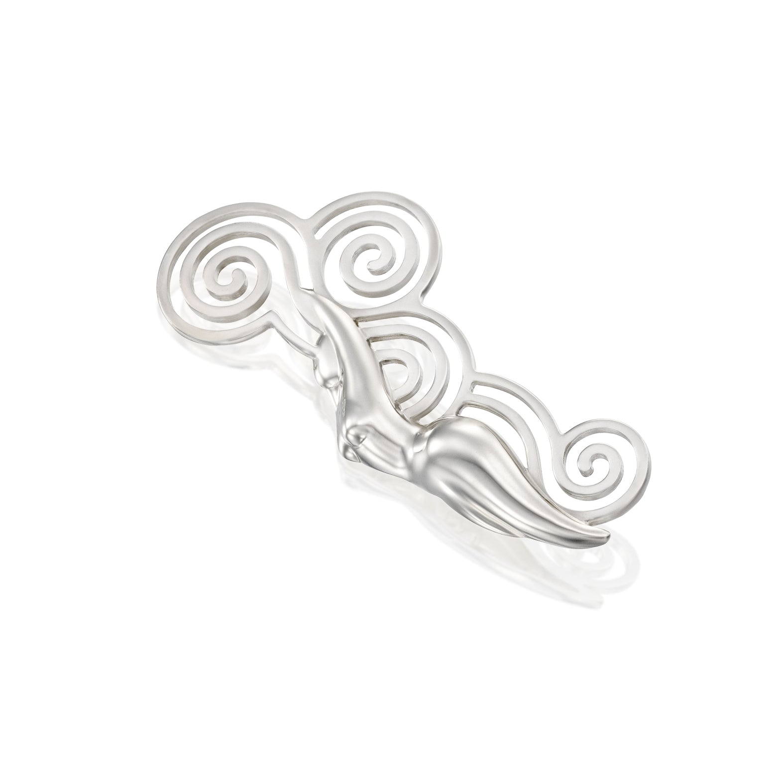 Sea diver silver brooch