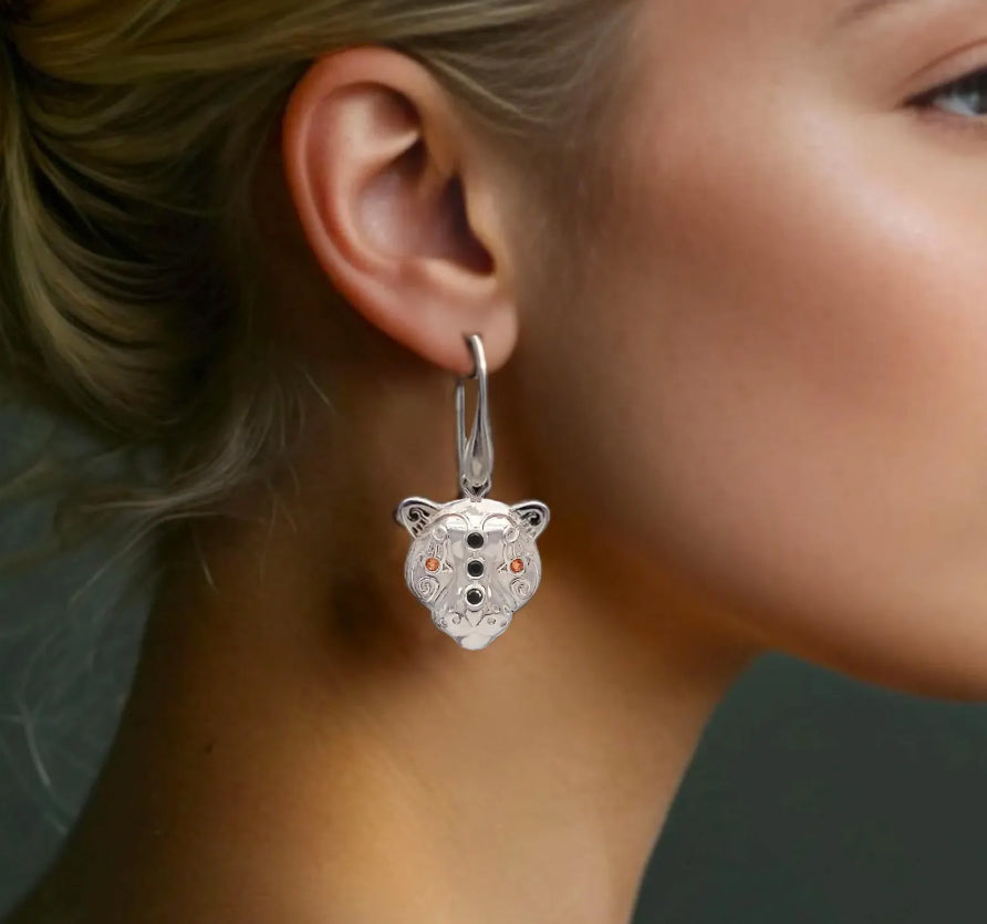 Pendientes Mis Jaguar, Zafiro Azul Oscuro, Piedras Preciosas Esmeralda, elegante regalo único.