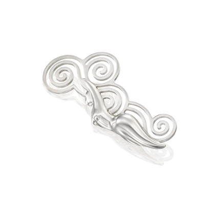 Sea diver silver brooch