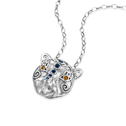 Sapphire statement pendant,  Jaguar bold pendant