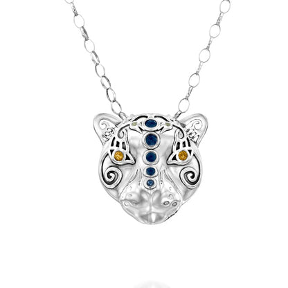Sapphire statement pendant,  Jaguar bold pendant