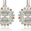 Sterling Silver Amethyst Aquamarine Citrine Earrings, Gemstone Dangle Earrings