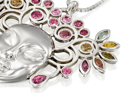 Collar de turmalina moderno de plata esterlina