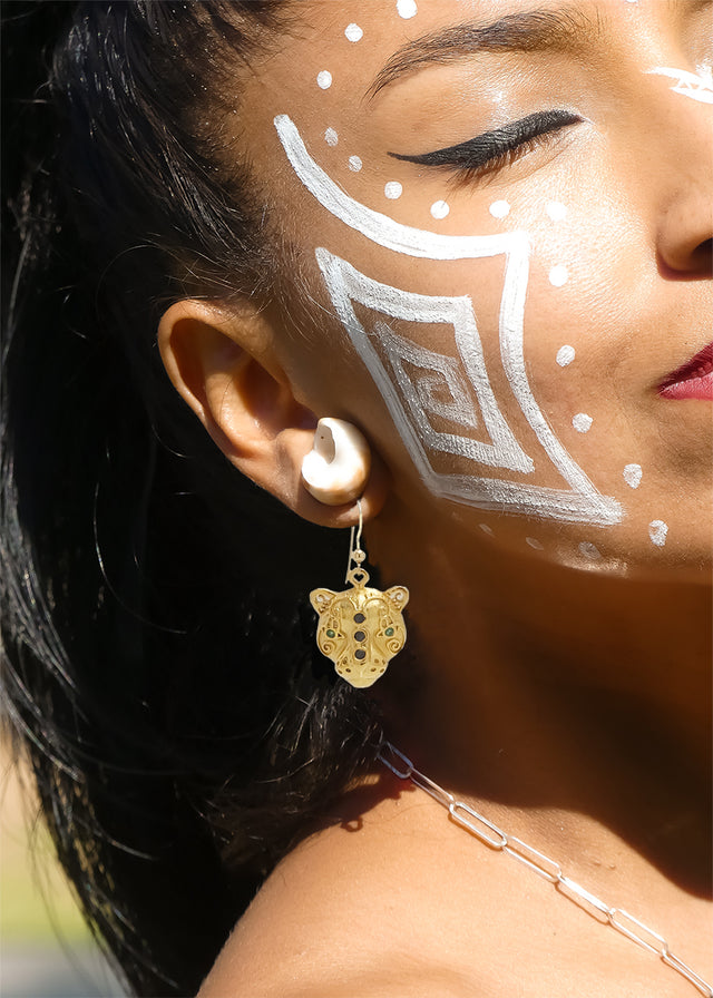 Pendientes Mis Jaguar, Zafiro Azul Oscuro, Piedras Preciosas Esmeralda, elegante regalo único.