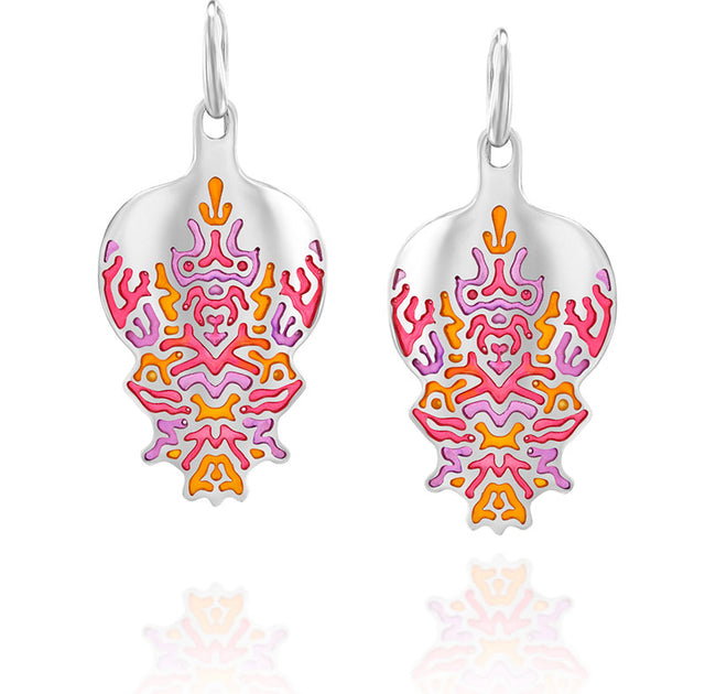 Reaction Diffusion, sterling silver colorful earrings