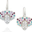 KAMAY jewelry Women earrings with sapphire, blue topaz, rhodolite & london blue topaz 