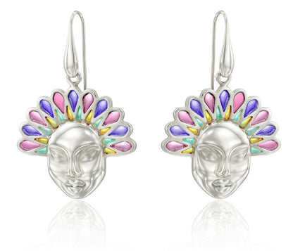 KAMAY jewelry Colorful lotus dangle sterling silver earrings