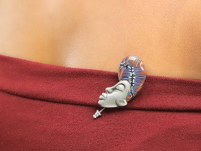 African collection brooch kamay