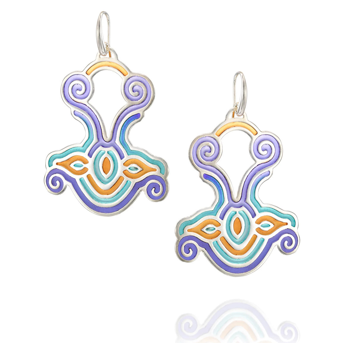 Big colorful silver sterling earrings