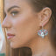 Sophisticated gemstone earrings, Exclusive design, sapphire, blue topaz, rhodolite & london blue topaz