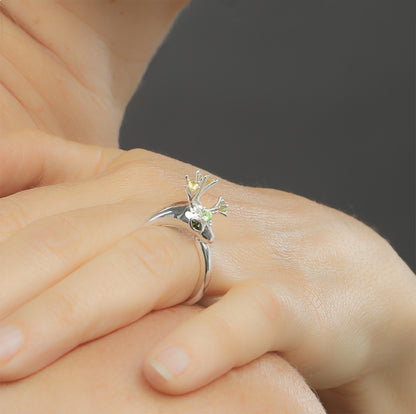 Anillo de compromiso my deer, plata de primera ley Citrino y Amethysta