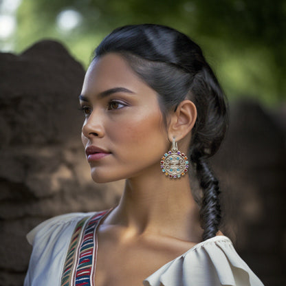 Pendientes Ahuiliztli, Amatista, aguamarina, citrinos