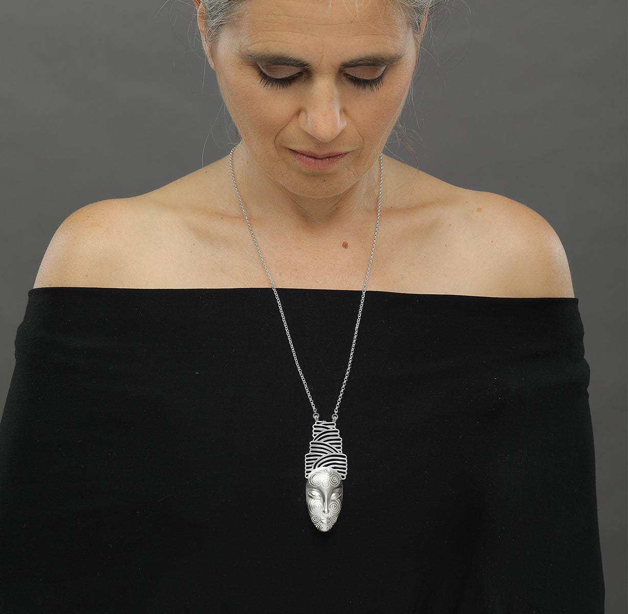 KAMAY The Dreamer Tattooed sterling silver statement pendant