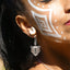 Tribal jewelry art, Jaguar bold earrings